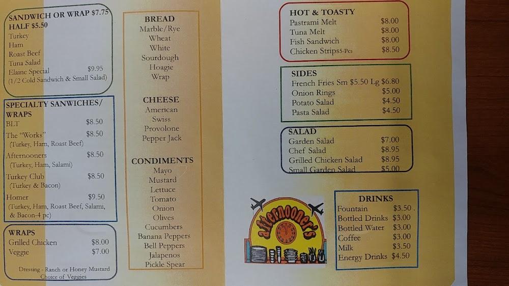 Afternooner's Menu image 1